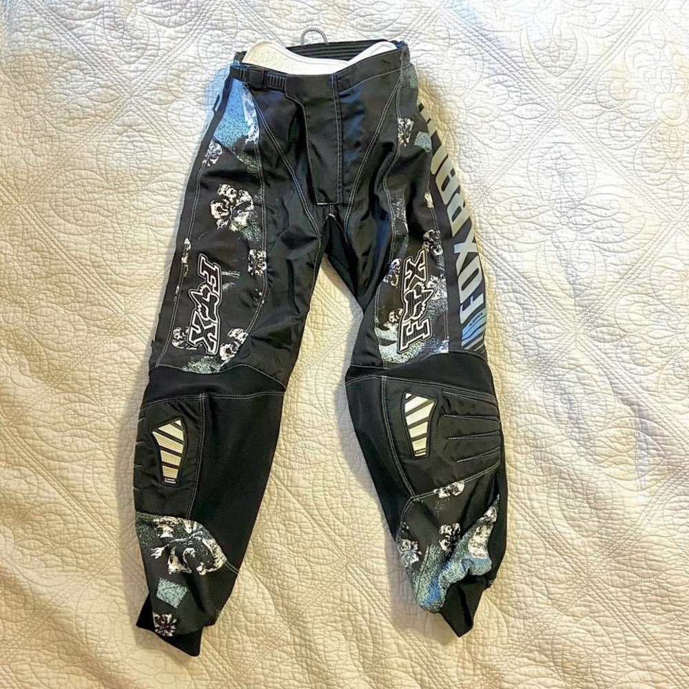 2000s Fox Hibiscus Print Motorcycle Pants